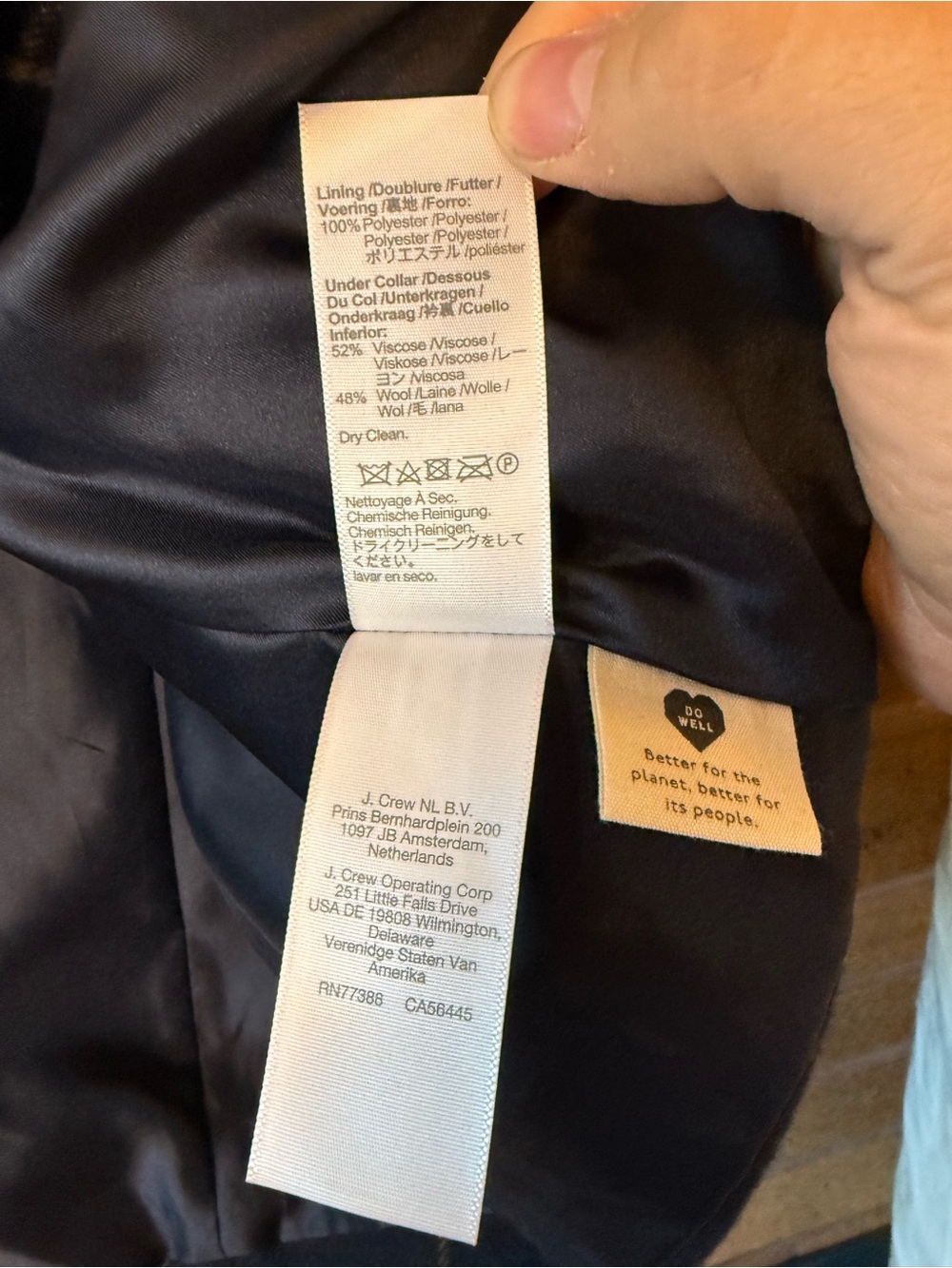 Madewell Navy Wool-Blend Blazer with Brown Windowpane Check - Picture 10 of 10